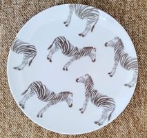 Dobrush dekorativer Porzellanteller `Gruppe Zebra` 24cm